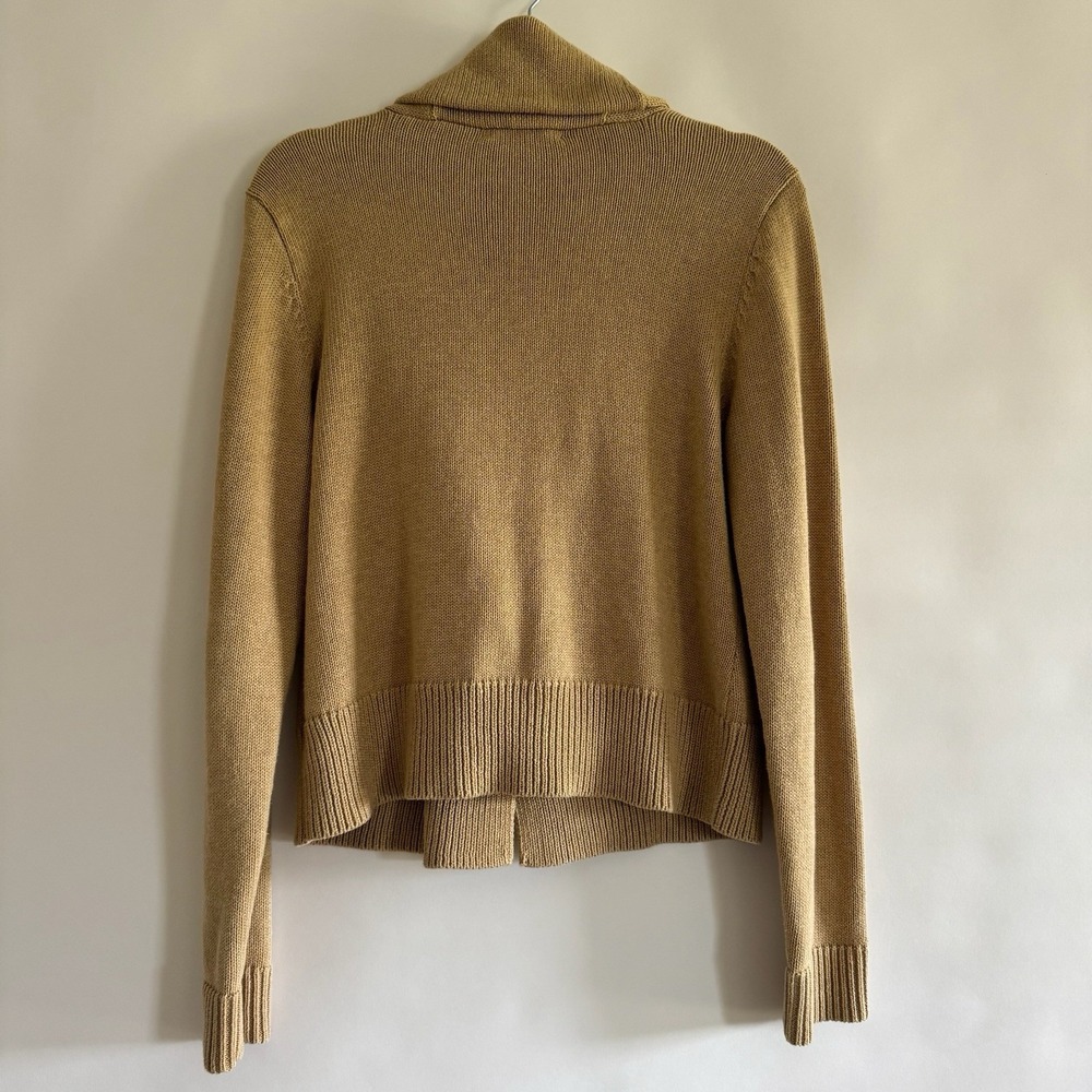 Lauren Ralph Lauren Shawl Collar Cardigan L Leather Buckle Equestrian Old Money - Picture 11 of 12